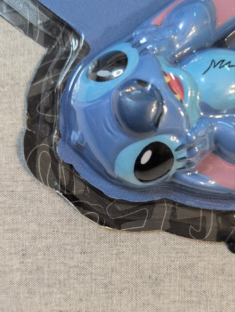 Disney Blue Stitch Wrist Support Mouse Pad with Pink Ear Accents